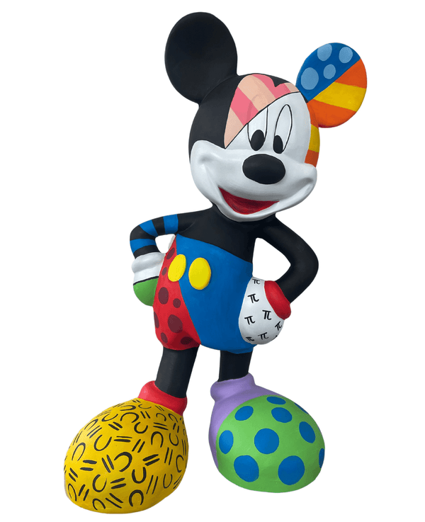 Pop Art Mickey Mickey Mouse, Walt Disney tarafından yaratılmış bir çizgi film karakteridir. İlk olarak 1928'de "Steamboat Willie" adlı çizgi filminde görülmüştür ve o zamandan beri birçok Disney yapımında yer almıştır. Mickey, büyük siyah kulakları, beyaz